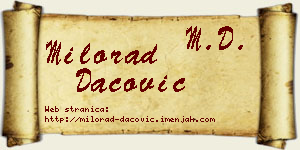Milorad Dacović vizit kartica